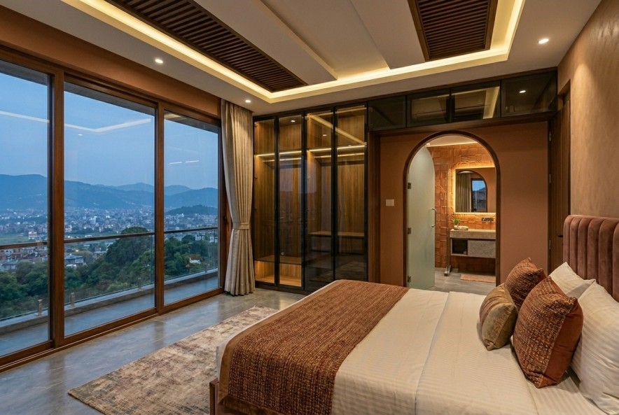 Luxury master bedroom interior in Sanepa